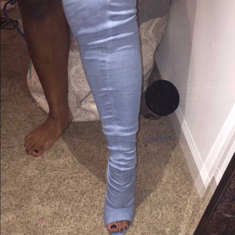 New Over the Knee Denim Boots
